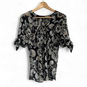 Fabulous Bob Mackie Black and White Art Deco Blouse